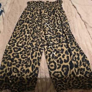 Leopard Print Wide-Leg Pants
